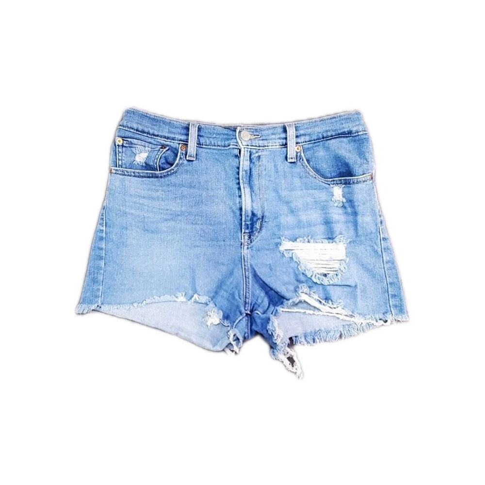 Levi’s High Rise Cut Off Jean Shorts Women’s Sz 31 Blue Denim C13-80